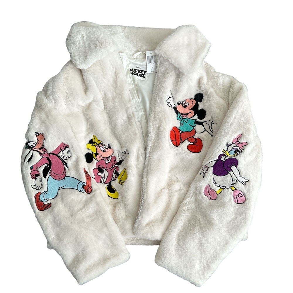 Mickey & Friends Faux Fur Jacket, New with tags, Size Small